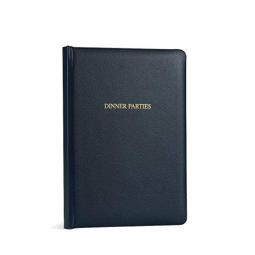 Dinner Parties Book Leather Cover Stormy Navy