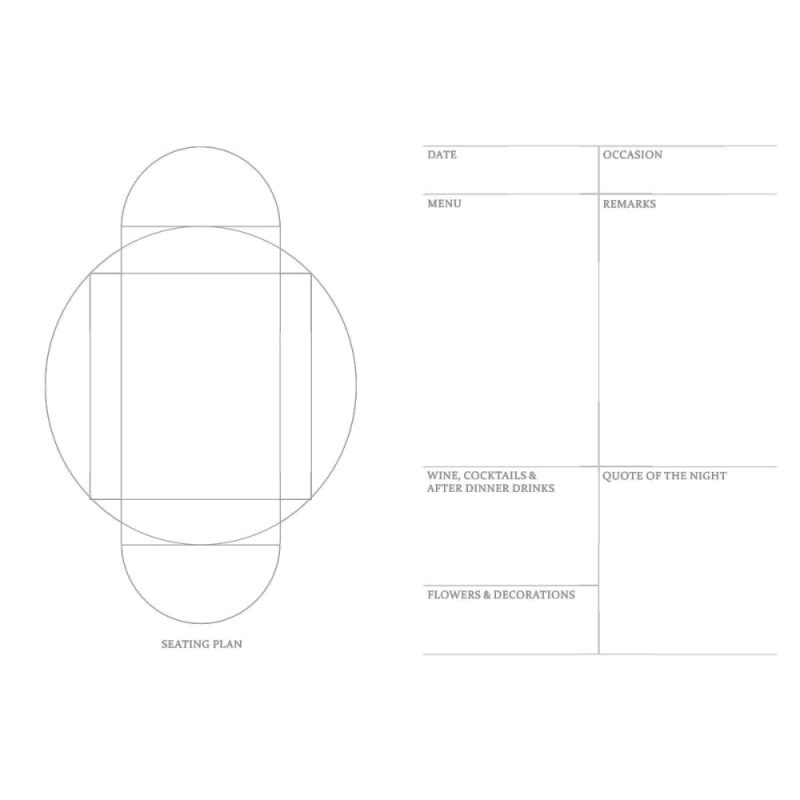 Dinner Parties Book Leather Cover Stormy Navy