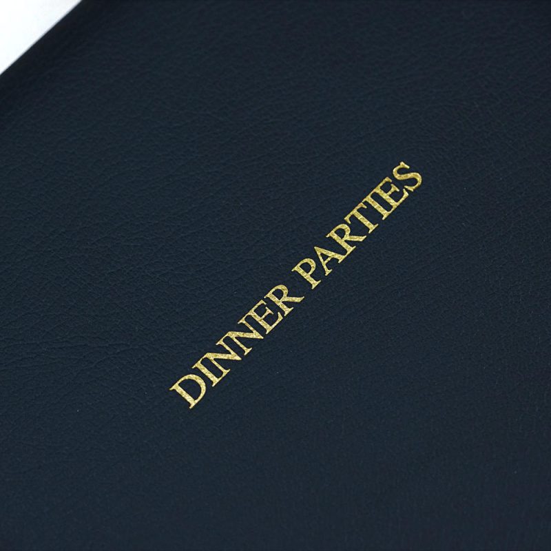 Dinner Parties Book Leather Cover Stormy Navy