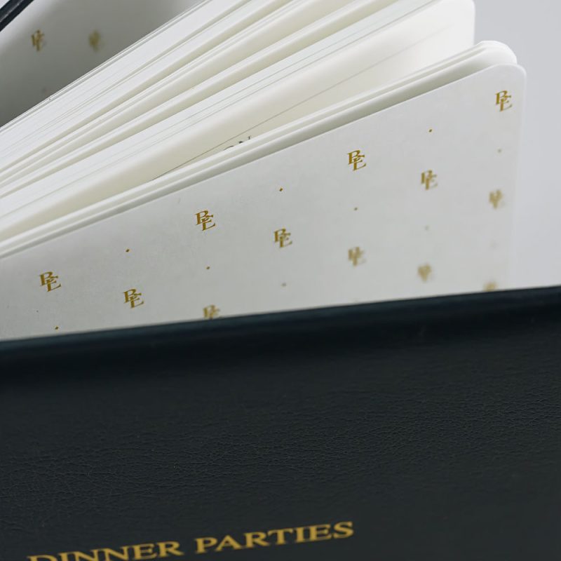 Dinner Parties Book Leather Cover Stormy Navy