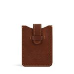 Taupe Brown Leather Business Card Holder
