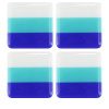 Deco Square Glass Coasters Blue White