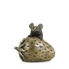 Mouse On Strawberry Cold Cast Bronze Sculpture