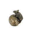 Mouse On Strawberry Cold Cast Bronze Sculpture