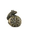 Mouse On Strawberry Cold Cast Bronze Sculpture