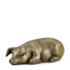 Pig Laying Cold Cast Bronze Sculpture