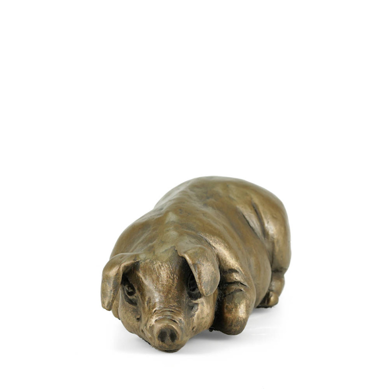 Pig Laying Cold Cast Bronze Sculpture