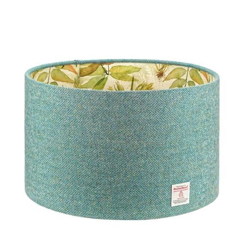 Harris Tweed Sea Green Lamp Shade Elowen Lining