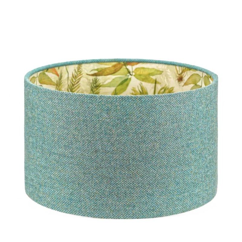 Harris Tweed Sea Green Lamp Shade Elowen Lining