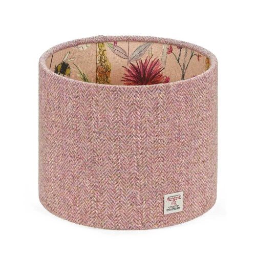 Harris Tweed Dusky Pink Lamp Shade Voyage Hermione Lining