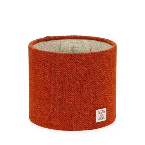Harris Tweed Burnt Orange Lamp Shade Voyage Moorland Stag Lining