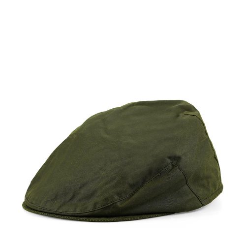 Wax Flat Cap Green Waxed Cotton Hat