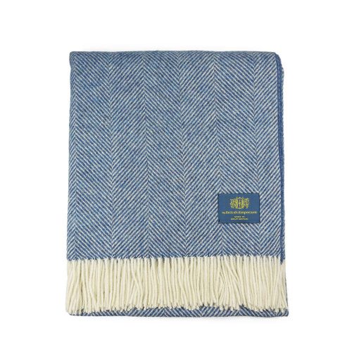 Mawes Pure Wool Throw Alpine Blue