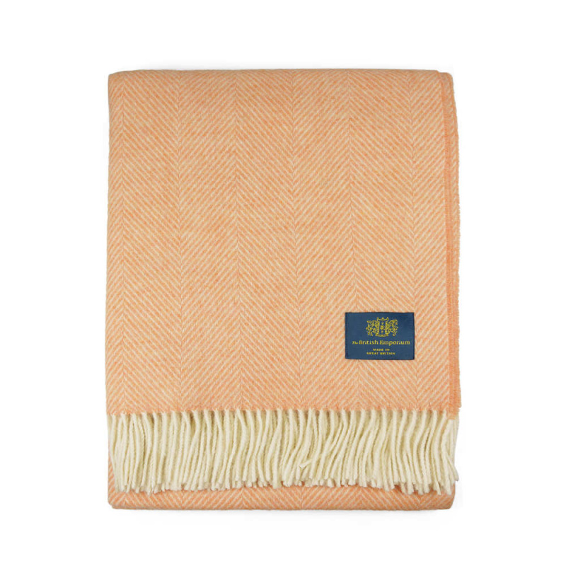 Mawes Pure Wool Throw Coral Peach