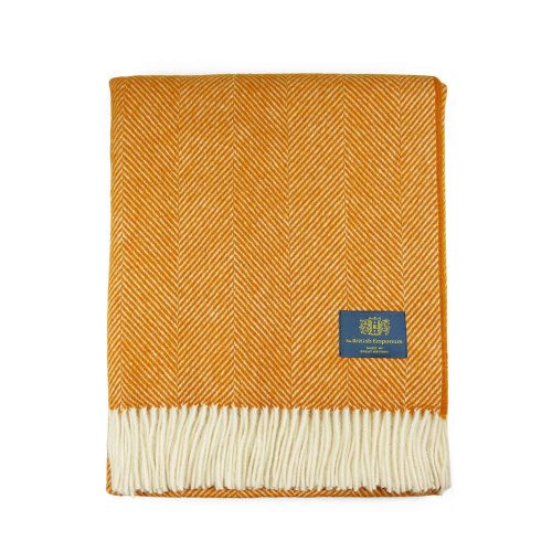 Mawes Pure Wool Throw Gingerbread Orange