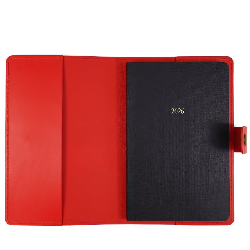 2026 Leather Diary Week View Cherry Red