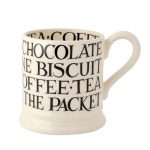 Black Toast All Over Writing 1/2 Pint Mug