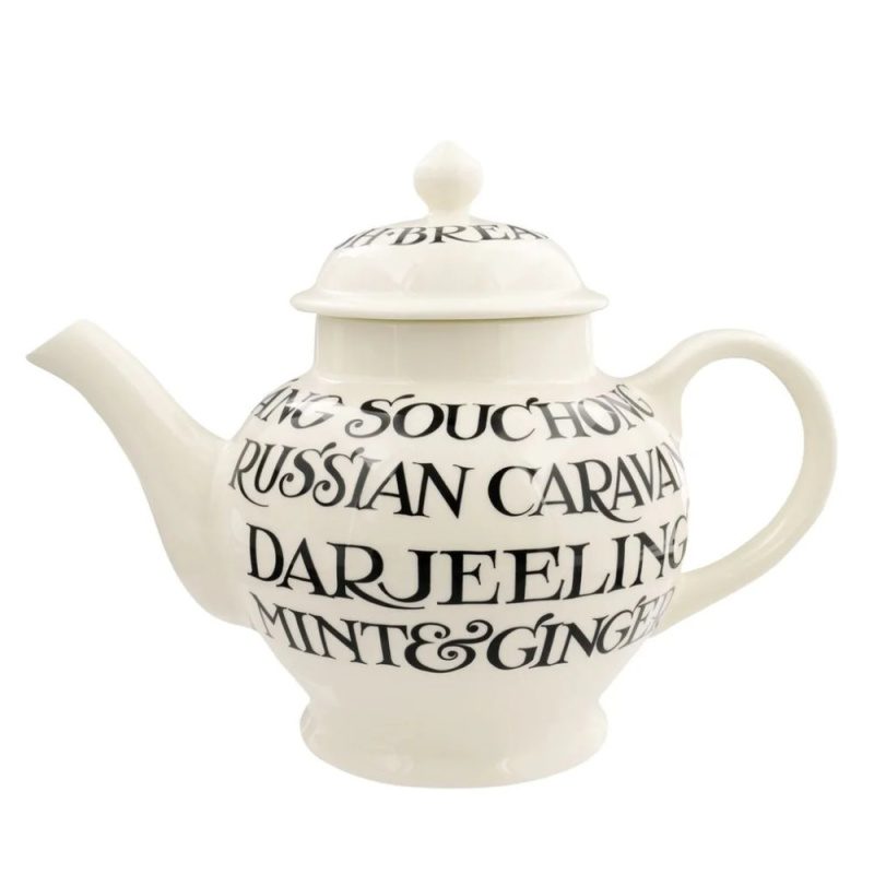 Black Toast 4 Mug Teapot