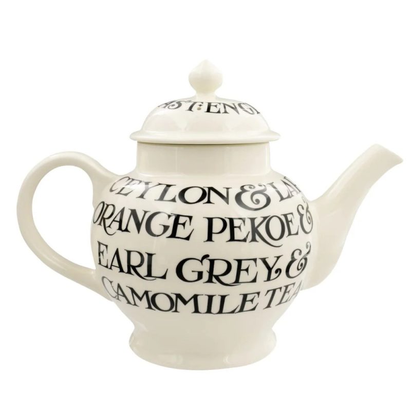 Black Toast 4 Mug Teapot