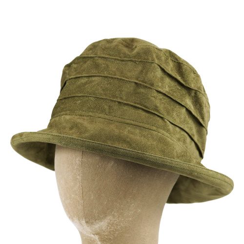 Edith Packable Suede Hat Mossy Forest