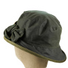 Victoria Rain Hat With Suede Bow Olive Green
