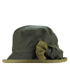 Victoria Rain Hat With Suede Bow Olive Green
