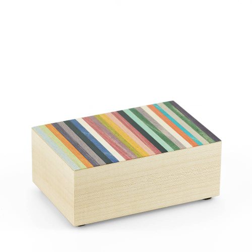 Candy Stripe Solid Wood Tray Box