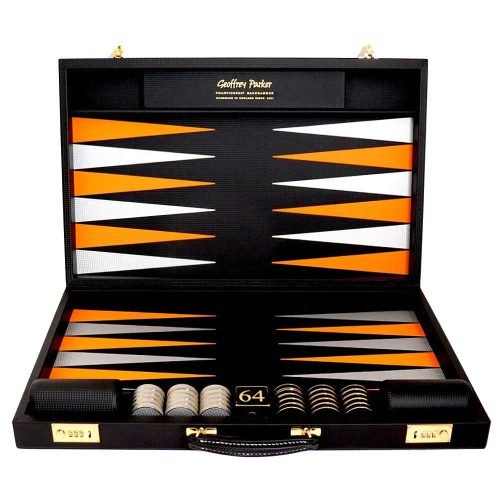 Carbon Fibre Tournament Backgammon Set Orange