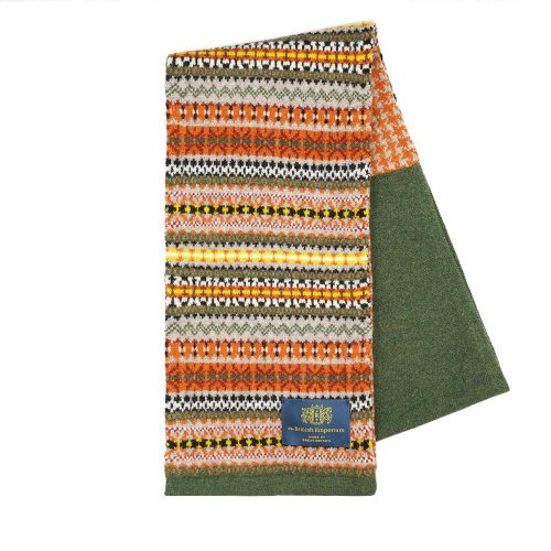 Keats Fairisle Wool Scarf Pummpkin Mix