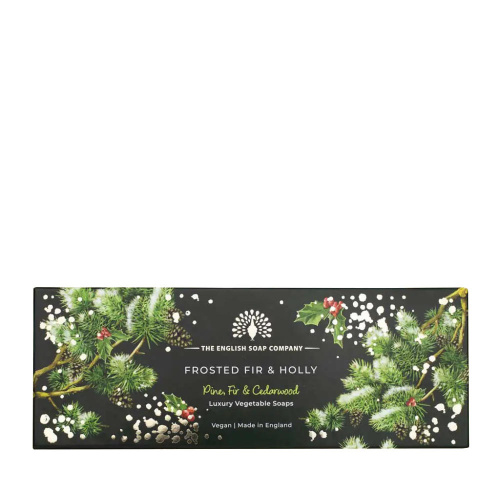 Christmas Tidings Frosted Fir And Holly Triple Soap Gift Box