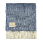 Truro Pure New Wool Throw Blanket Antarctic Blue
