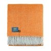 Truro Pure New Wool Throw Blanket Spanish Orange