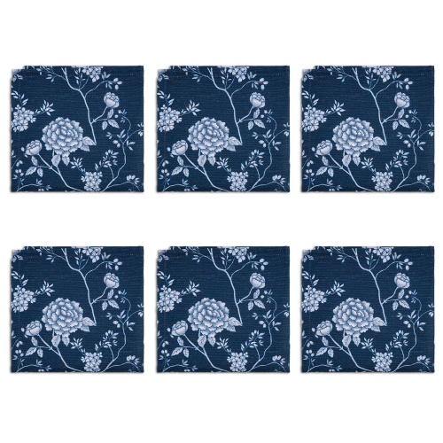 Cecylia Napkins Set Of 6 Navy