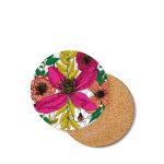 Vivid Garden Blooms Coaster White