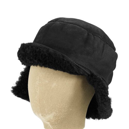 Sheepskin Trapper Hat Black