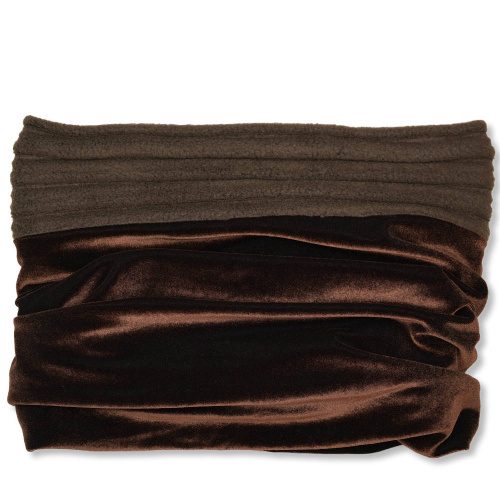 Chocolate Brown Velvet Snood Scarf