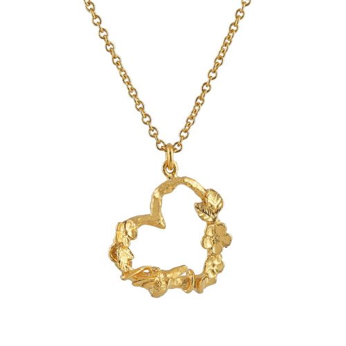 Floral Heart Necklace With Itsy Bitsy Bee