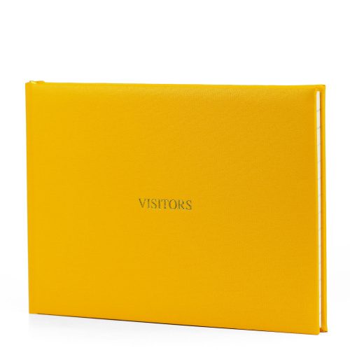 Honeycomb Yellow Woven Hardback Visitors Book 