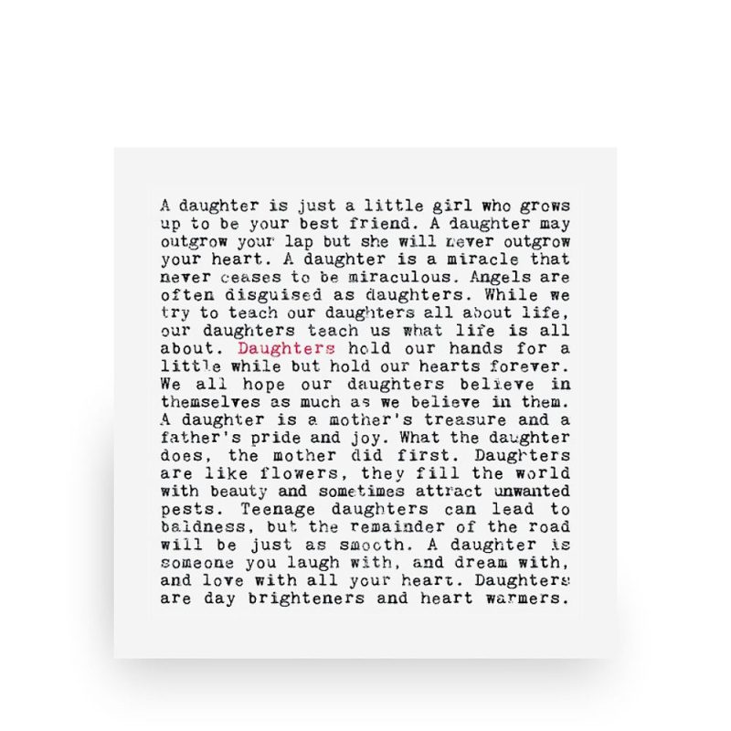 Daughter Quotes Art Print