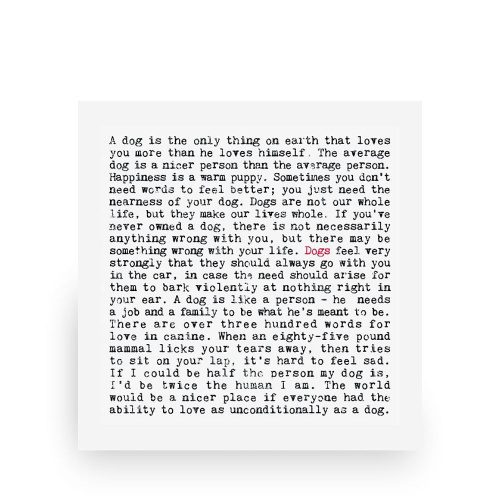 Dogs Quotes Art Print