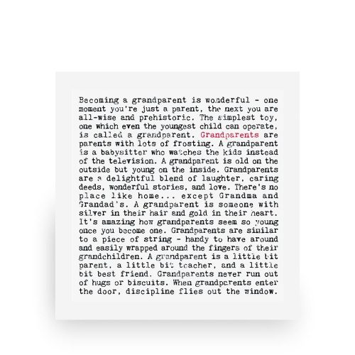 Grandparents Quotes Art Print