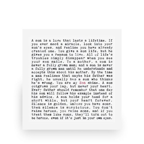 Son Quotes Art Print
