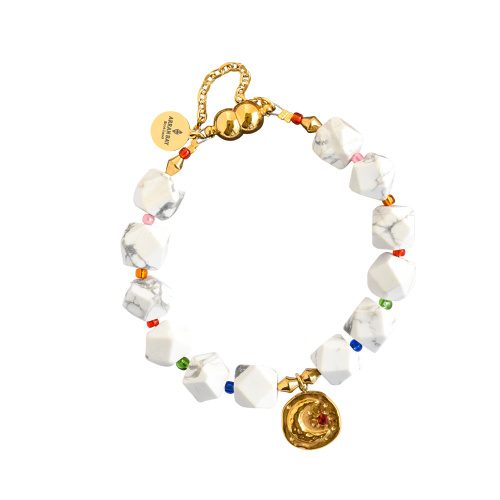 Ada Semi Precious Bracelet With Moon & Star Pendant
