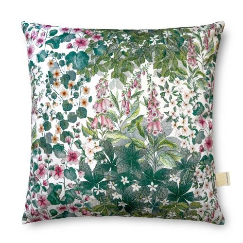 Aldrine Cottage Garden Luxury Velvet Cushion With Feather Filling White