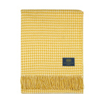 Dunblane Merino Wool Throw Blanket Houndstooth Daffodil