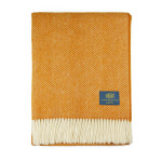 Mawes Herringbone Pure Wool Throw Amber