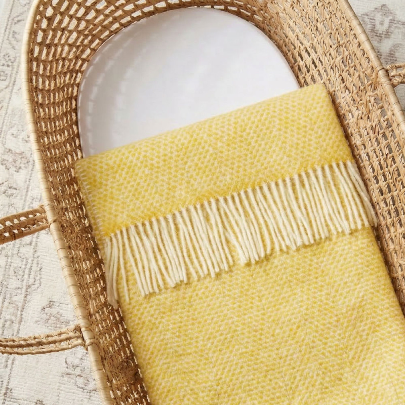 Baloo Pure New Wool Baby Blanket Lemon