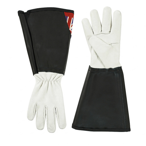 Anti Bramble British Flag Gardening Gloves White Leather