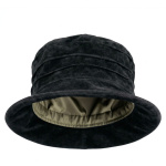 Edith Packable Suede Hat Black Thunder