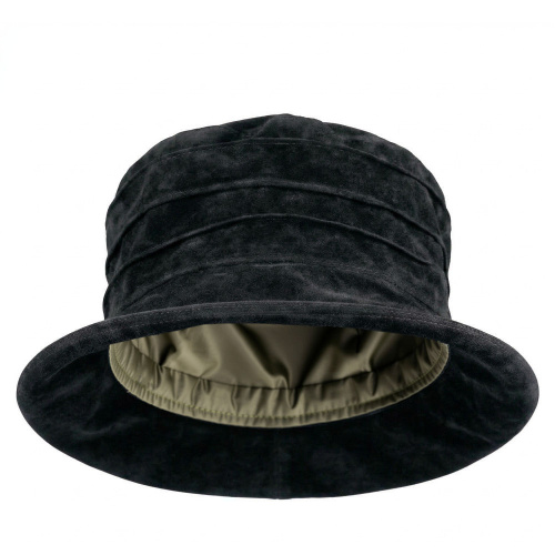 Edith Packable Suede Hat Black Thunder